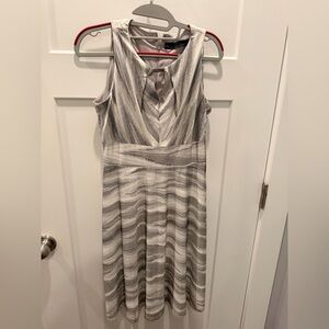 Chetta B NWT Ivory Silver Sleeveless Fit & Flare Dress Size 4